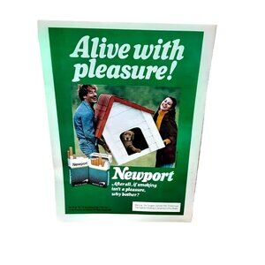 1981 Newport Cigarettes Man Woman Dog Doghouse Print Ad Vintage